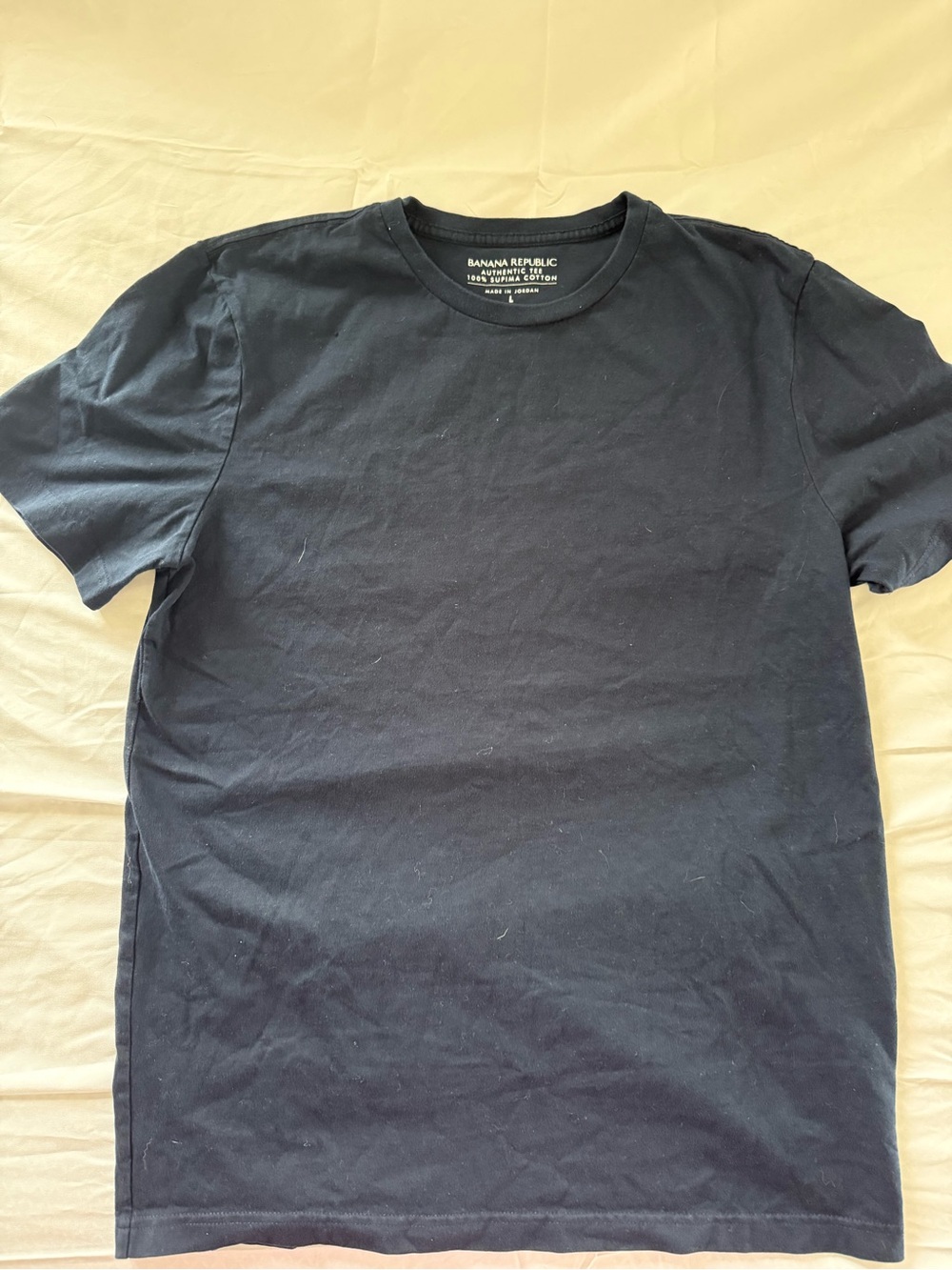 Banana Republic Navy Blue 100% Supima Cotton Crewneck T-Shirt Size Large